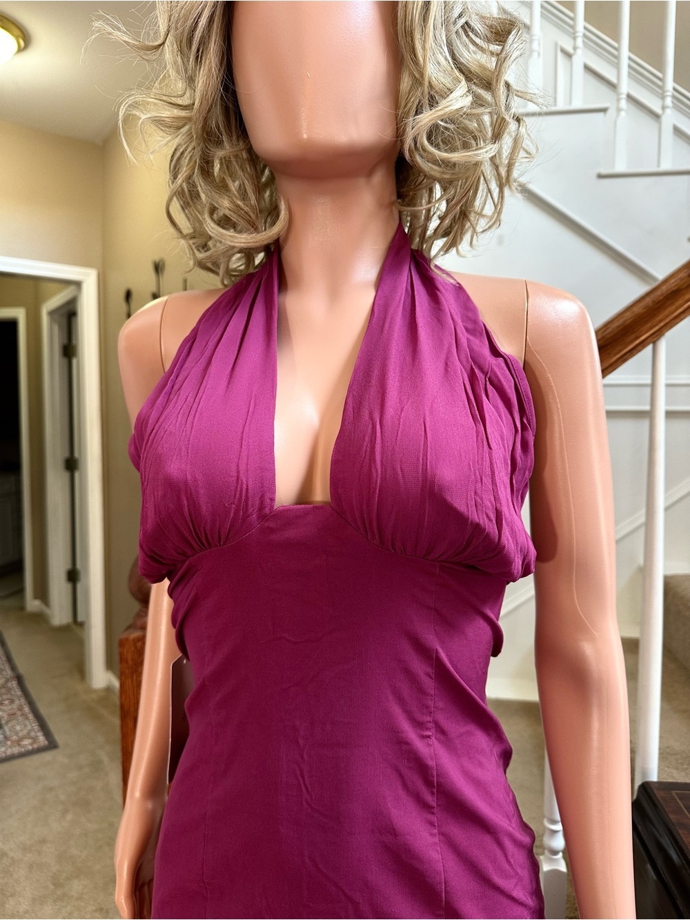 BHLDN Twist-Halter Midi Dress in Bright Magenta - Picture 5 of 10